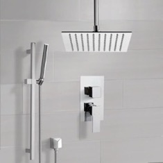 Ceiling Rain Shower System with Handheld, Rain Shower Head, Shower Faucet Set